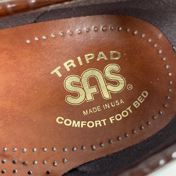 SAS Simplify Croco Print Leather Moccasin Loafers Size 9.5 - Picture 10 of 14